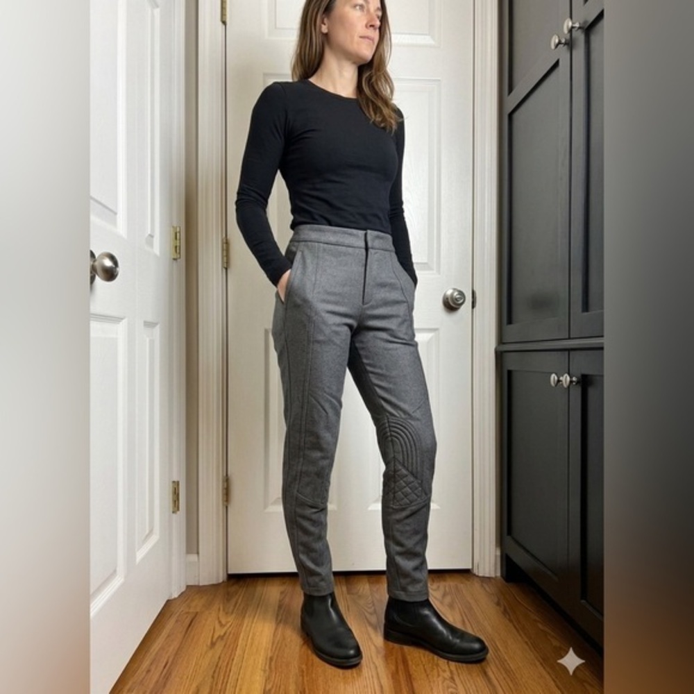Vince Women’s 6 Gray Moto Slim Fit Trouser Dress Pants Legging S V1074-20921